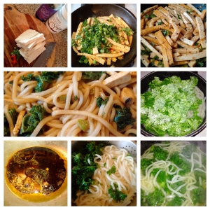 Kale -Tofu Udon noodles